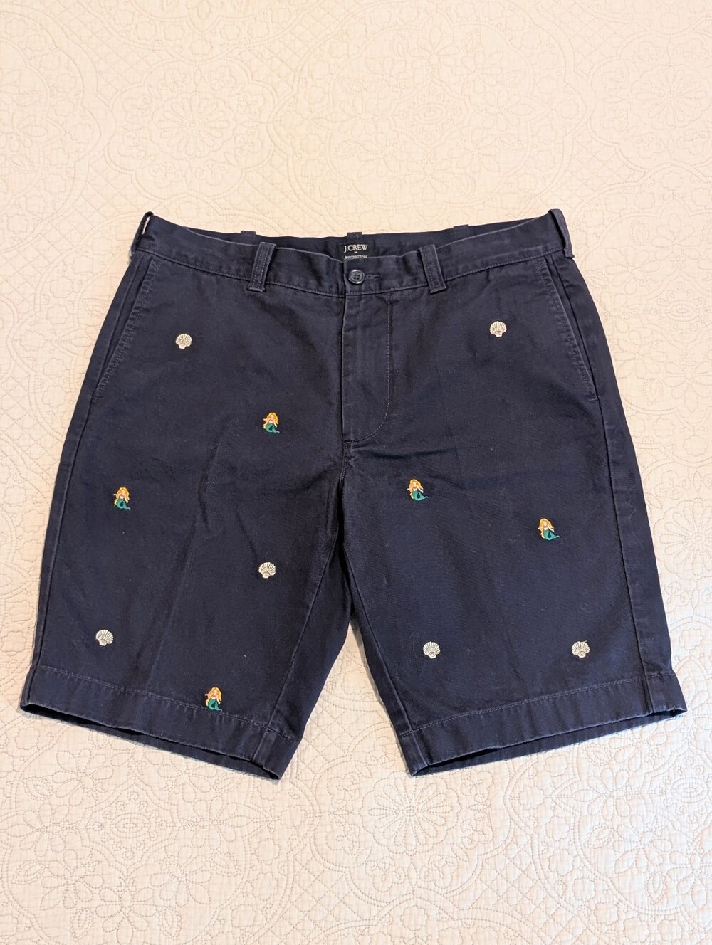 J. Crew Rivington Men's Blue Mermaids Seashells Pattern Classic Short Size 34W